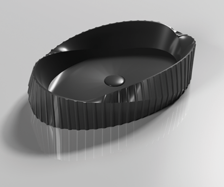 Раковина из санфаянса CeramaLux 78750MB 60х39 накладная цвет черный матовый