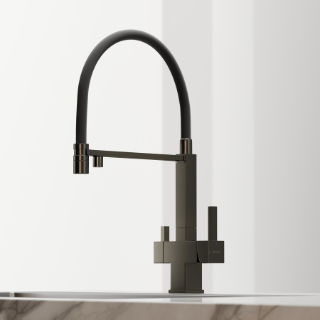 Смеситель для кухни Sancos Moro SC4006GG на мойку вороненая сталь/черный