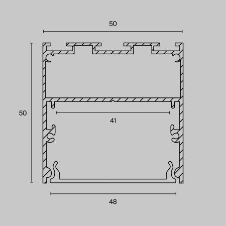 Алюминиевый профиль накладной Maytoni Led Strip ALM-5050-S-2M