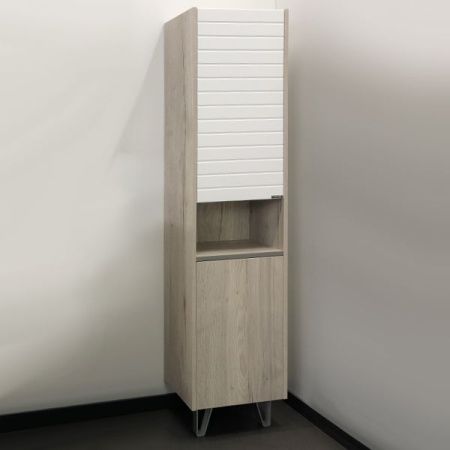 Шкаф-пенал Comforty Клеон 00-00003947CF 40х160 напольный цвет белый/бежевый