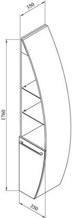Шкаф-пенал De Aqua Эскалада 00167385 40х180 подвесной