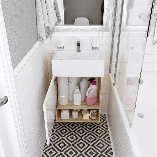 Тумба с раковиной 1MarKa July У85933 50х30х85 напольная цвет дуб сонома - фото 4