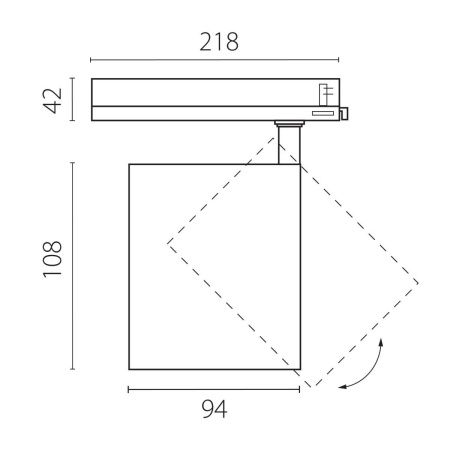 Трековый трехфазный светильник Lightstar Alta Base (Алта Басе) A5447TRIAC