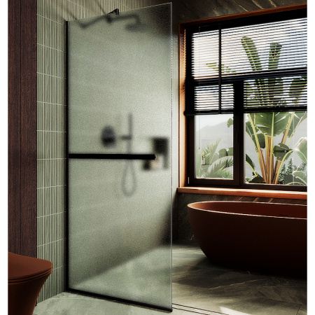 Душевая перегородка Maybah Glass MGD-725-6у 69х195 стекло тонированное профиль черный