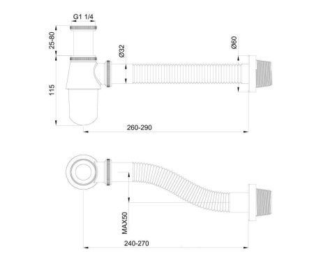 Сифон для раковины Wonzon & Woghand WW-88SS102-BG золото