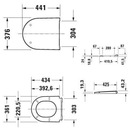 Крышка сиденье для унитаза Duravit D-Neo 0021690000 (второй арт. 0021690096)