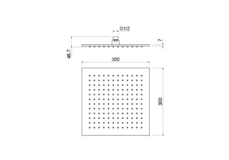 Верхний душ Aquatek AQ2078MB 30х30 черный