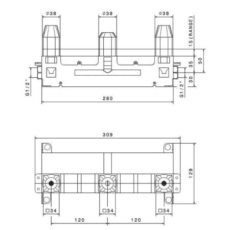 Смеситель для раковины Newform 27753.00.000 встраиваемый в стену