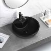 Раковина керамическая Abber BEQUEM AC2101MB 50х50 накладная цвет черный 1 отверстие под смеситель