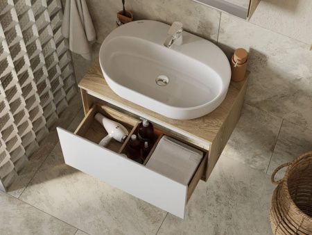 Раковина мебельная керамическая Santek Одри Round 62 1.WH50.1.710 60х40 накладная цвет белый 1 отверстие под смеситель