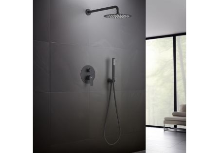 Душевая система Aquatek БЕТТА AQ1172MB встраиваемая в стену цвет черный