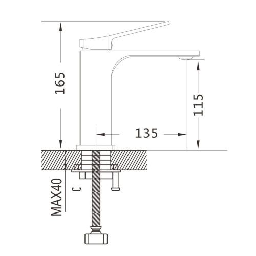 Смеситель Shevanik S6101T на раковину оружейная сталь - фото 3