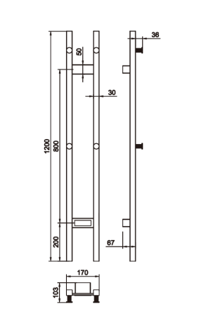 Полотенцесушитель электрический Boheme Duo 728-BRB 15х120 бронза