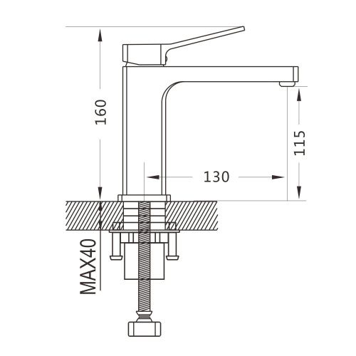 Смеситель Shevanik S9901T на раковину оружейная сталь - фото 3