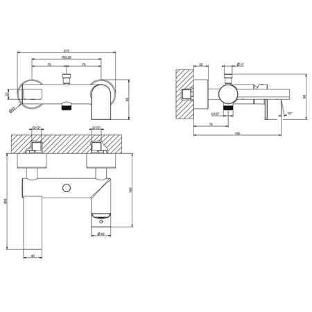 Смеситель Gessi Emporio Via manzoni 38613#149 настенный никель без термостата
