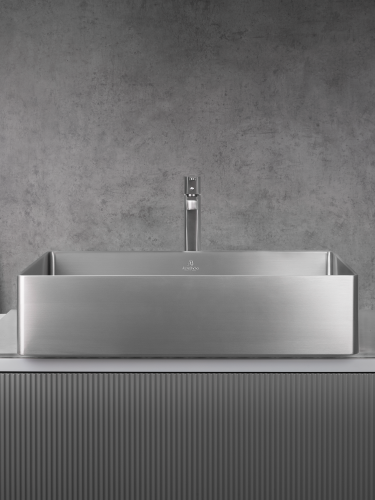 Раковина из нержавеющей стали AltroBagno Solido AltroBagnoSolido001022MtGr 60х41 накладная цвет оружейная сталь - фото 2