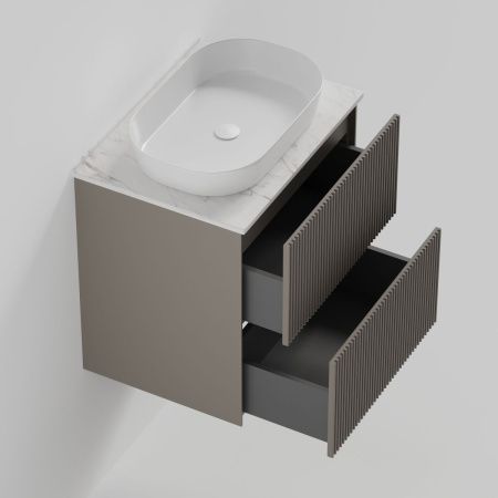 Тумба со столешницей La Fenice TERRA TWIN NFNC-01-TER-C-60-2-3-GG 60х50 подвесная цвет бежевый