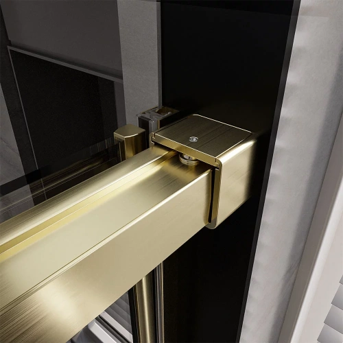 Душевая дверь Veconi Premium Trento PTD40-G-120-01-C4 120х200 стекло прозрачное профиль золото брашированное - фото 4