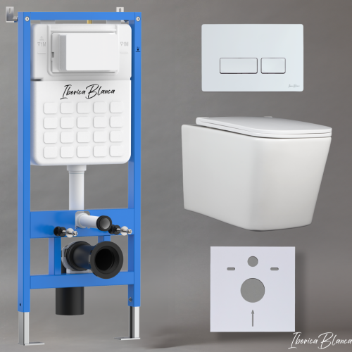 Комплект унитаз с инталляцией и клавишей смыва Iberica Blanca TOLEDO ALTO IB001.TLA.234.211 - фото 2