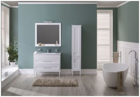 Шкаф-пенал Aquanet Бостон М 00209681 40х170 напольный цвет белый