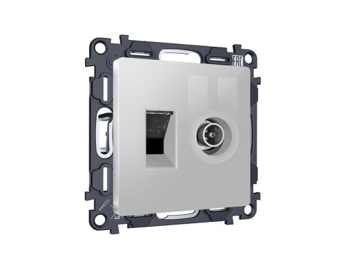 Комплект механизма розетки компьютерной + TV оконечной RJ-45 с автоматической защитной шторкой Ambrella Volt MA MA412510 - фото 3