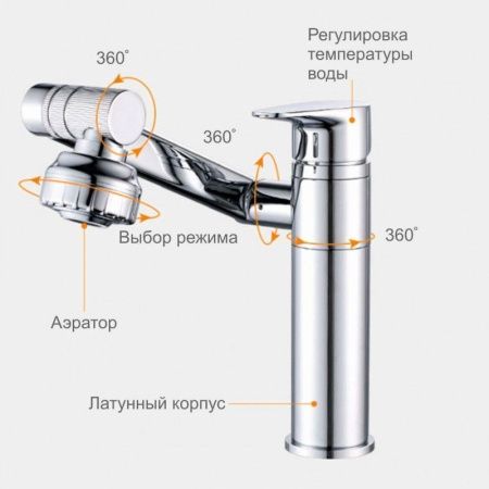 Смеситель для кухни Fashun A4017 на мойку хром