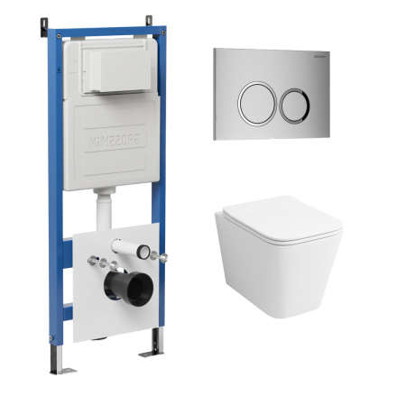 Инсталляция + кнопка смыва + унитаз Grossman Galaxy 97.4441S.01.110