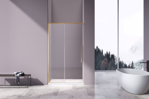 Душевая дверь Vincea Slim-N VDS-4SN120CLG 120х195 стекло прозрачное профиль золото брашированное - фото 2