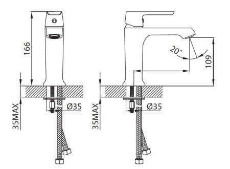 Смеситель Creavit SL1500 на раковину белый