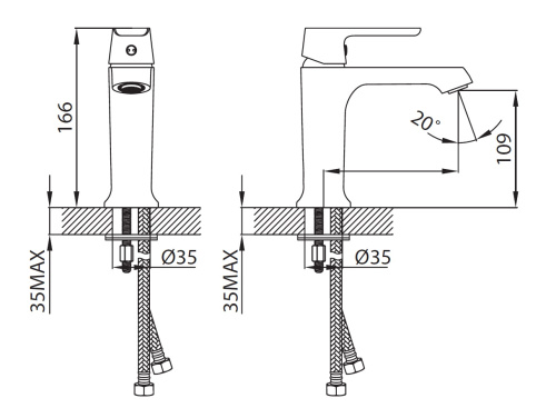 Смеситель Creavit SL1500 на раковину белый - фото 2