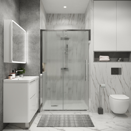 Душевая дверь Grossman Cosmo 100.K33.02.110.10.02 110х195 стекло текстурное профиль хром глянцевый