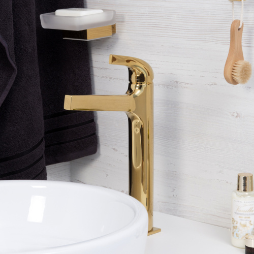 Смеситель WasserKRAFT Sauer 7100 7103H на раковину золото - фото 3