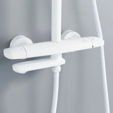 Душевая стойка Rose R3936C настенная цвет белый