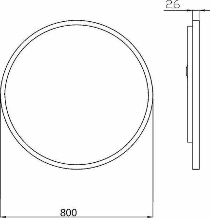 Зеркало с подсветкой и антизапотевателем Boheme 545/2 80х80 подвесное