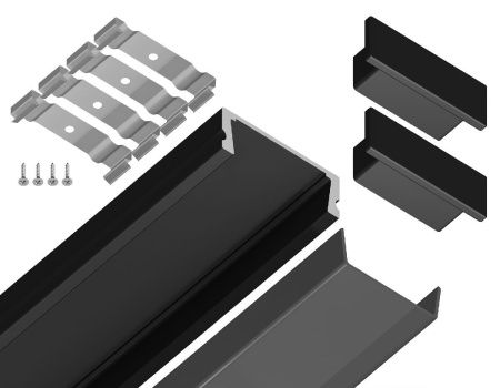 Алюминиевый накладной профиль Ambrella Light Alum Profile (Алум Профиле) GP1700BK/BK