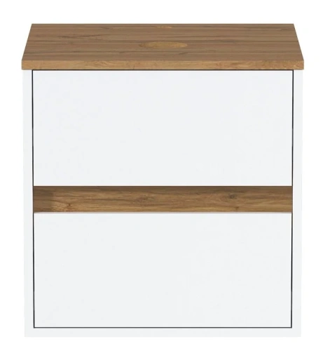 Тумба под раковину 1MarKa Veil Ц0000035551 50х50х50 цвет белый/дуб ватан - фото 4