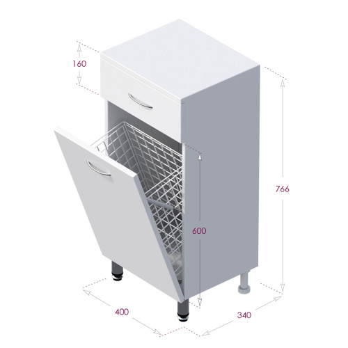 Тумба Onika Каприз 404014 40x34x87напольная цвет белый - фото 3 Тумба Onika Каприз 404014 40x34x87напольная цвет белый - фото 3