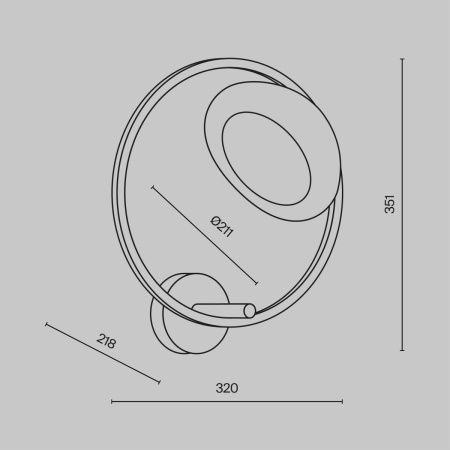 Светильник настенный Maytoni Lunare MOD327WL-L5BS3K1