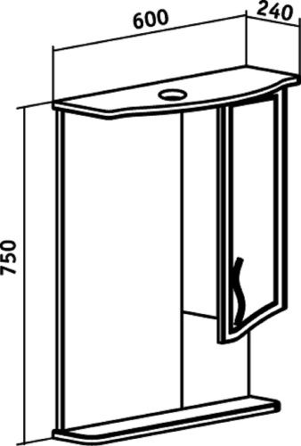 Зеркало-шкаф RUNO Севилья 790 60х75 подвесной цвет белый - фото 4