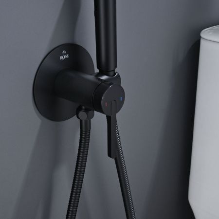 Гигиенический душ со смесителем Rose R235H черный