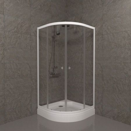 Душевой уголок Тритон Ультра Щ0000061784 80х80 стекло прозрачное профиль белый с поддоном