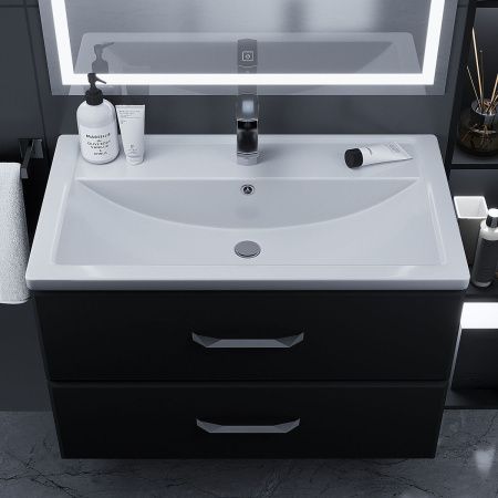 Раковина из искусственного камня Uperwood Foster 291020342 80х50 полувстраиваемая цвет белый