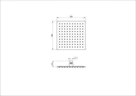 Верхний душ Wonzon & Woghand WW-88DP06-BG 25х25 золото