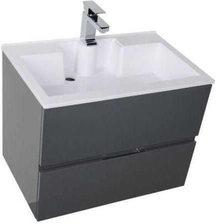 Тумба с раковиной Aquanet Алвита 00213093 70х50 подвесная цвет серый
