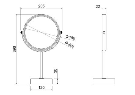 Косметическое зеркало Aquatek AQ4914MB