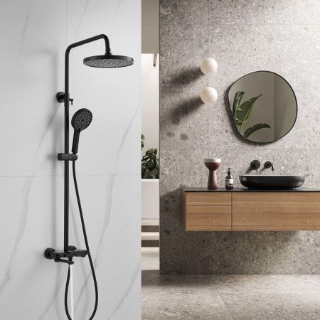 Душевая стойка Shevanik S4726H настенная цвет черный