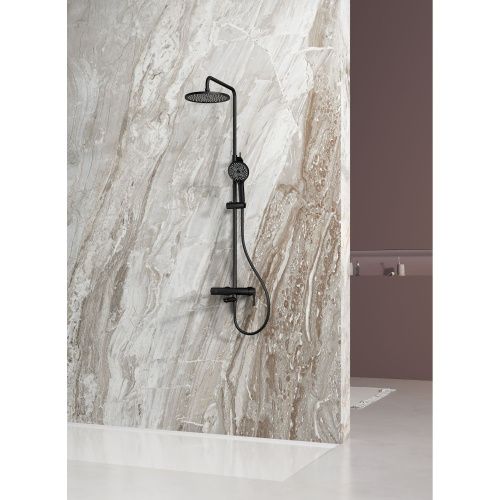 Душевая стойка Splenka S224.24.06 настенная цвет черный - фото 4