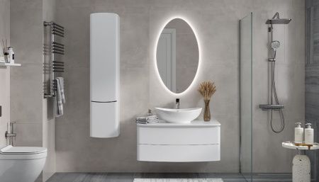 Тумба под раковину Velvex LUNA tp.LUN.100.2Y 100х50 подвесная цвет белый