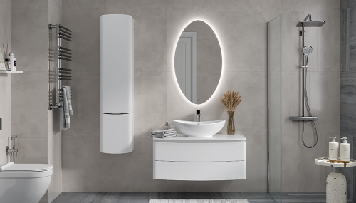 Пенал Velvex LUNA 35х27х154 pp.LUN.35 подвесной цвет белый - фото 5