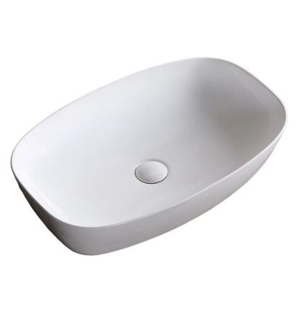 Раковина из сантехнического фарфора Cerutti SPA CR0063 60х40 накладная цвет белый без отверстий под смеситель